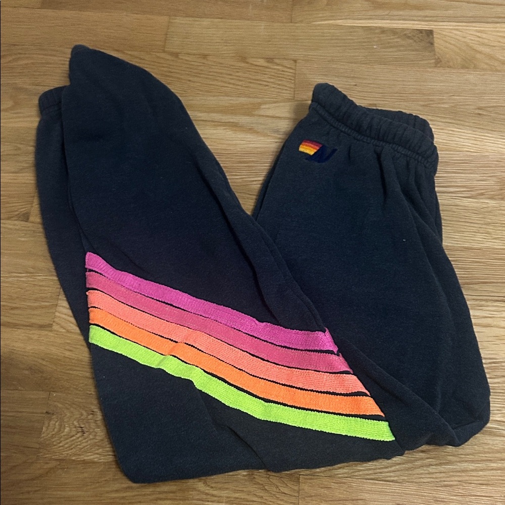 aviator nation neon stripe sweatpants